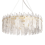 Люстра круглая с прозрачными стержнями разной длины Textured Glass Chandelier варинант исполнения - 1 | Loft Concept в Ульяновске