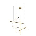 Люстра с 6-ю  пересекающимися цилиндрическими плафонами на тонких тросах Trumpet tube варинант исполнения - 2 | Loft Concept в Ульяновске