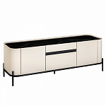 ТВ-тумба белая с чёрной столешницей с 2-мя дверками и ящиком San Marco варинант исполнения - 1 | Loft Concept в Ульяновске