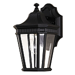 Настенный фонарь черного цвета с прозрачными стеклянным плафоном Feiss варинант исполнения - 6 | Loft Concept в Ульяновске