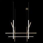 Люстра с 8-ю пересекающимися цилиндрическими плафонами на тонких тросах Trumpet tube варинант исполнения - 5 | Loft Concept в Ульяновске