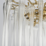 Люстра подвесная круглая в виде ветвей деревьев бронзового цвета с прозрачными подвесками-каплями Droplet Chandelier варинант исполнения - 5 | Loft Concept в Ульяновске