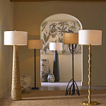 Торшер с фактурным массивным корпусом и тканевым цилиндрическим абажуром Textured Monolith варинант исполнения - 5 | Loft Concept в Ульяновске