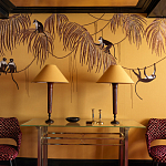 Обои с вышивкой ручной работы Étienne Original colourway on wool sateen варинант исполнения - 4 | Loft Concept в Ульяновске