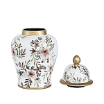 Ваза с нежным цветочным узором в пастельных тонах и крышкой с золотым акцентом Chinoiserie Ceramics варинант исполнения - 2 | Loft Concept в Ульяновске