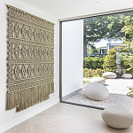 Панно на стену плетеное Макраме бежевый цвет  варинант исполнения - 6 | Loft Concept в Ульяновске