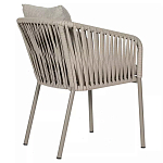 Стул серо-бежевый с декоративным плетением на спинке и подлокотниках Chair Weave варинант исполнения - 3 | Loft Concept в Ульяновске