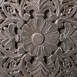 Деревянная тумба с резными ящиком и дверцей Azure Grey Wooden Nightstand варинант исполнения - 3 | Loft Concept в Ульяновске