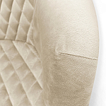 Барный стул со спинкой и подлокотниками на 4-х деревянных ножках Кремовый Велюр Ava Charm варинант исполнения - 4 | Loft Concept в Ульяновске