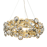 Люстра подвесная из золотых колец 57 см Golden Circles варинант исполнения - 1 | Loft Concept в Ульяновске