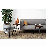 Кофейный столик с круглой столешницей на 3-х черных ножках Laconic Stylish Design варинант исполнения - 2 | Loft Concept в Ульяновске