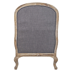 Кресло с пуфом с мягкой обивкой из льна Edward Armchair grey варинант исполнения - 3 | Loft Concept в Ульяновске