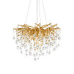 Люстра подвесная с прозрачными стеклянными подвесками в форме капель Диаметр 60 см Droplet Chandelier варинант исполнения - 6 | Loft Concept в Ульяновске
