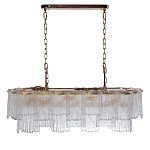 Люстра подвесная прямоугольная из рифленого стекла Fluted Glass Chandelier варинант исполнения - 2 | Loft Concept в Ульяновске