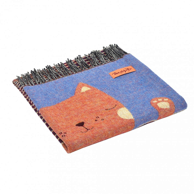 Плед CAT 1 Marzotto Синий Оранжевый в Ульяновске | Loft Concept 