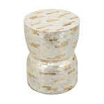 Приставной столик с мозаичным рисунком из раковин устриц Bone Inlay варинант исполнения - 4 | Loft Concept в Ульяновске