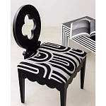 Дизайнерский стул с круглой деревянной спинкой Black and White Clover варинант исполнения - 7 | Loft Concept в Ульяновске