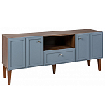 ТВ-тумба серая из массива бука с 2-мя дверками и ящиком Wenge Light варинант исполнения - 1 | Loft Concept в Ульяновске