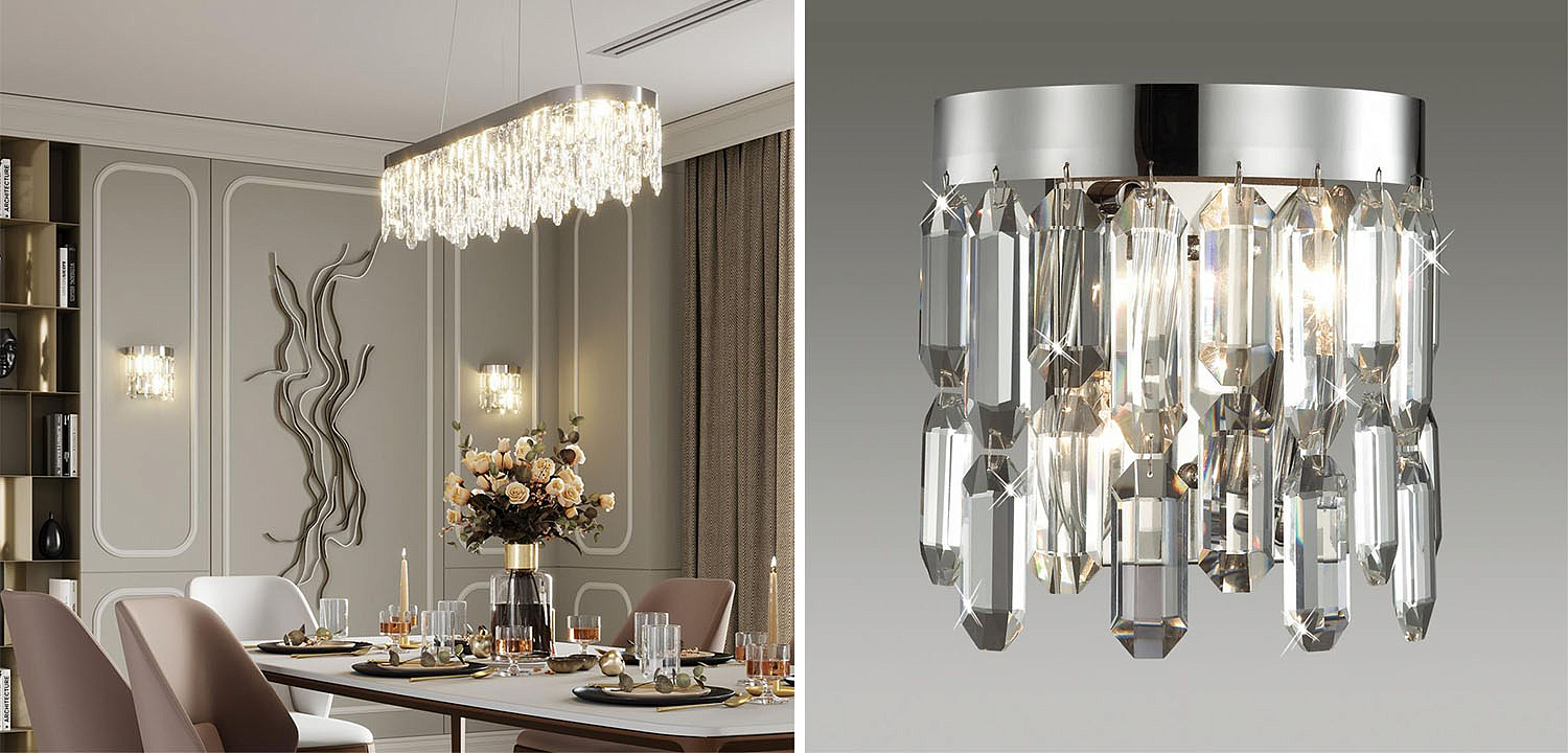 Бра Crystal Polyhedrons Wall Lamp Chrome Бра Crystal Polyhedrons Wall Lamp Chrome - Loft-Concept в Ульяновске