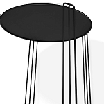 Стол журнальный круглый с серой столешницей из стекла на 4-х черных ножках Gray and Gold Marble варинант исполнения - 3 | Loft Concept в Ульяновске