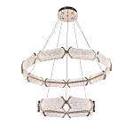 Люстра с 2-мя кольцами с текстурным природным рисунком IceFlame варинант исполнения - 8 | Loft Concept в Ульяновске