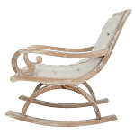 Кресло-качалка с мягкой обивкой из льна Ella Armchair beige варинант исполнения - 2 | Loft Concept в Ульяновске