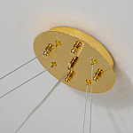 Люстра подвесная с золотистыми ветками и стеклянными подвесками в виде листьев Длина 80 см FAIRYTREE Light варинант исполнения - 2 | Loft Concept в Ульяновске