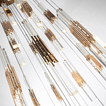 Люстра с прямоугольными плафонами из хрусталя Esme Rectangular Crystal Gold Chandelier варинант исполнения - 3 | Loft Concept в Ульяновске