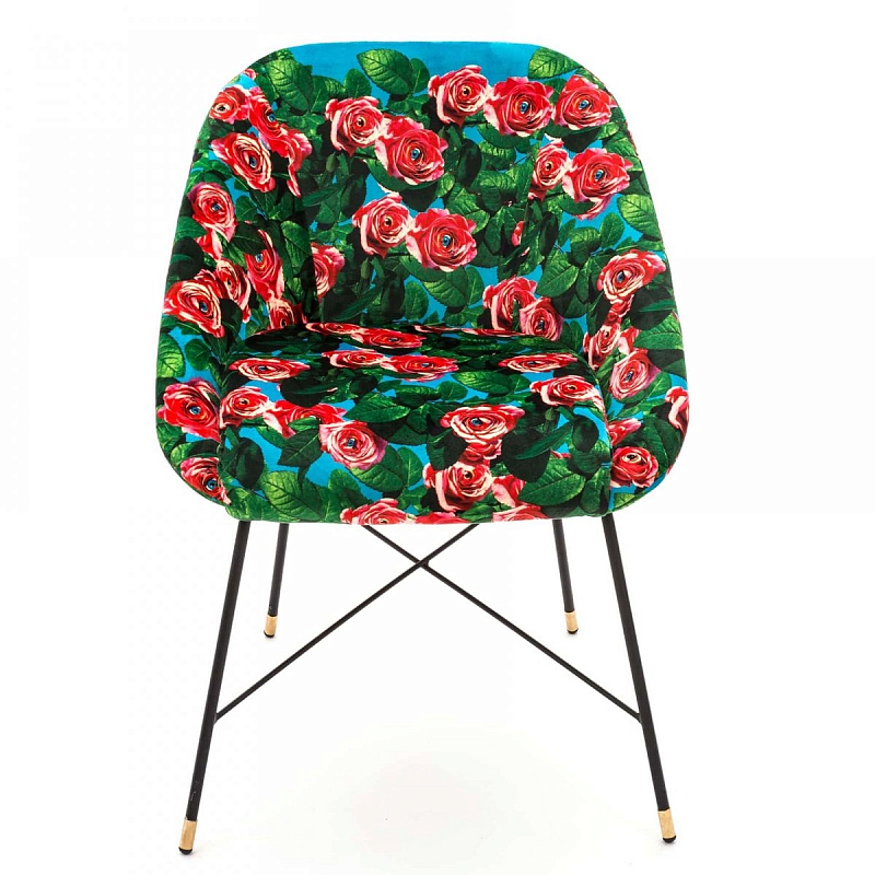 Кресло Seletti Padded Chair Roses Мульти Черный в Ульяновске | Loft Concept 