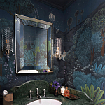 Обои ручная роспись Phuljhari Original colourway on Empire Blue dyed silk варинант исполнения - 1 | Loft Concept в Ульяновске