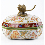 Фарфоровая шкатулка с бронзовой стрекозой Eden Garden варинант исполнения - 2 | Loft Concept в Ульяновске