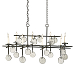 Люстра подвесная с 8-ю лампами и стеклянными круглыми подвесками Currey & Company варинант исполнения - 1 | Loft Concept в Ульяновске