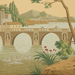 Обои ручная роспись Views of Italy Crepuscule варинант исполнения - 2 | Loft Concept в Ульяновске