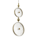 Подвесной светильник с круглым плафоном из рельефного стекла Peony Glass Brass Hanging Lamp варинант исполнения - 1 | Loft Concept в Ульяновске