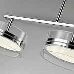 Люстра светодиодная с 4-мя круглыми прозрачными плафонами цилиндрической формы из акрила и стекла с пультом для регулировки света Glass Lamp Chromium варинант исполнения - 3 | Loft Concept в Ульяновске