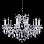 Люстра подвесная с 12-ю лампочками и прозрачными хрустальными подвесками на хромированном основании Crystal lamps варинант исполнения - 1 | Loft Concept в Ульяновске