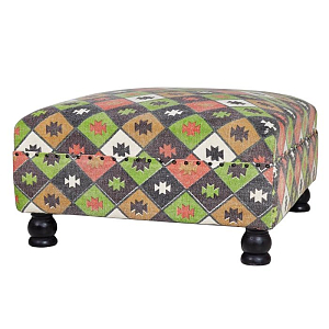 Пуф с зеленым орнаментом KELIM Pattern