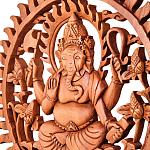 Панно из дерева круглое Ганеша Panel With Animals варинант исполнения - 2 | Loft Concept в Ульяновске