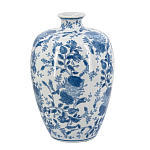 Ваза фарфоровая с узким горлышком и синими цветочными мотивами Independence варинант исполнения - 2 | Loft Concept в Ульяновске