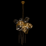 Люстра подвесная со стеклянными плафонами из дымчатого и золотистого с шестью вертикальными подвесками Gilded Mirage  варинант исполнения - 3 | Loft Concept в Ульяновске
