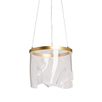 Подвесной светильник цилиндрической формы с прозрачным волнистым плафоном Wave Line варинант исполнения - 1 | Loft Concept в Ульяновске