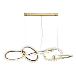 Люстра подвесная с 5-ю асимметричными кольцами и декоративными элементами в виде кристаллов Ring Horizontal варинант исполнения - 1 | Loft Concept в Ульяновске