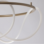 Люстра подвесная круглая золотого цвета с белыми изогнутыми световыми линиями Luke Lampco Tracer Lamp варинант исполнения - 4 | Loft Concept в Ульяновске