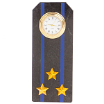 Часы погон подарочные настольные Авиация ВМФ из натурального камня Змеевик Military Clock варинант исполнения - 13 | Loft Concept в Ульяновске