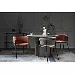 Стул полукруглый мягкий с буклированной обивкой Chair with Boucle Upholstery варинант исполнения - 1 | Loft Concept в Ульяновске