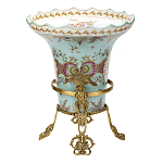 Ваза из голубого фарфора с рисунком птиц и цветов и декоративными элементами Blue Garden варинант исполнения - 2 | Loft Concept в Ульяновске