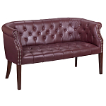 Диван из натуральной кожи на 4-х деревянных ножках из массива бука Chloe Leather Seating vine варинант исполнения - 1 | Loft Concept в Ульяновске