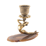 Подсвечник из натурального камня агат светло-коричневый Stone Candlestick варинант исполнения - 2 | Loft Concept в Ульяновске