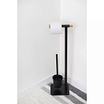 Держатель для туалетной бумаги с подвесным ершиком Black Bathroom Accessory варинант исполнения - 5 | Loft Concept в Ульяновске