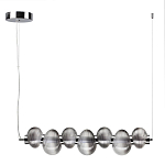 Подвесной светильник линейный с 7-ю рифлеными стеклянными шарами Marcelh Light варинант исполнения - 6 | Loft Concept в Ульяновске